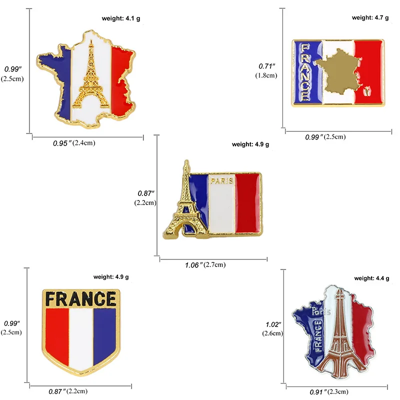 Bandiera nazionale della francia spille smaltate GR Paris torre Eiffel La Tour Eiffel Souvenir Badge spilla borsa vestiti spilla