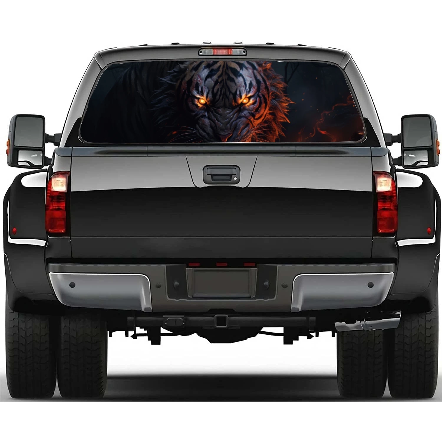 

Terrifying Evil Tiger Car Rear Window Decal Fit Pickup,Truck,Car Universal See Through Perforated Back Window Vinyl Sticker