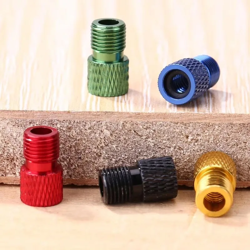 4/8/12pcs Alloy Bike Valve Adapter Convert Presta to Schrader Valve Bicycle Pump Air Nozzle Tube Tools Bicycle Accessories