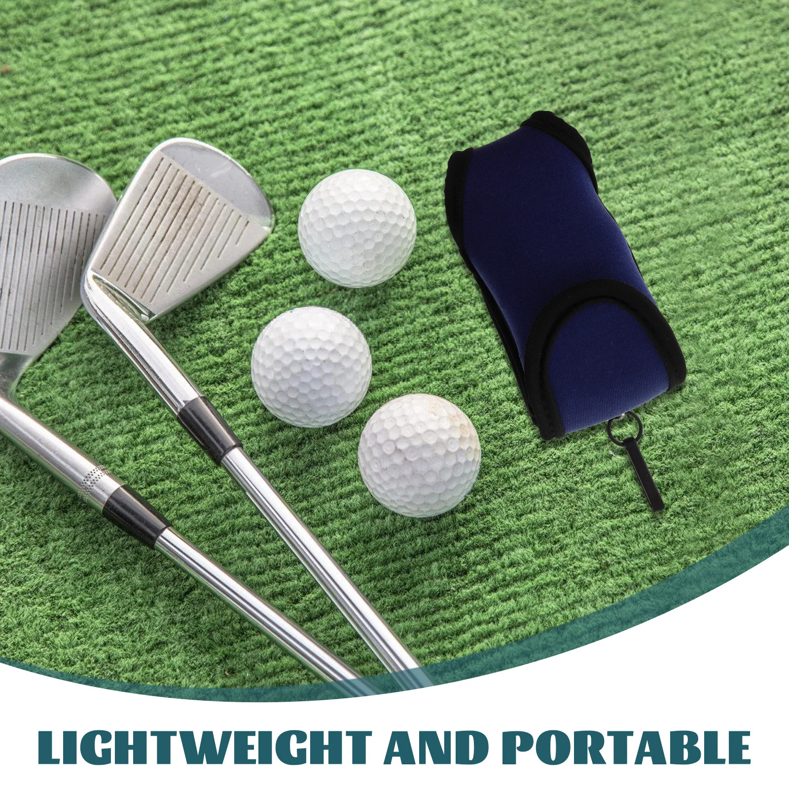 2Pcs Golf Ball Bag Portable Blue Compact Travel Case Golf Ball Waist Holder Organizer Pouch Protector for Men Women