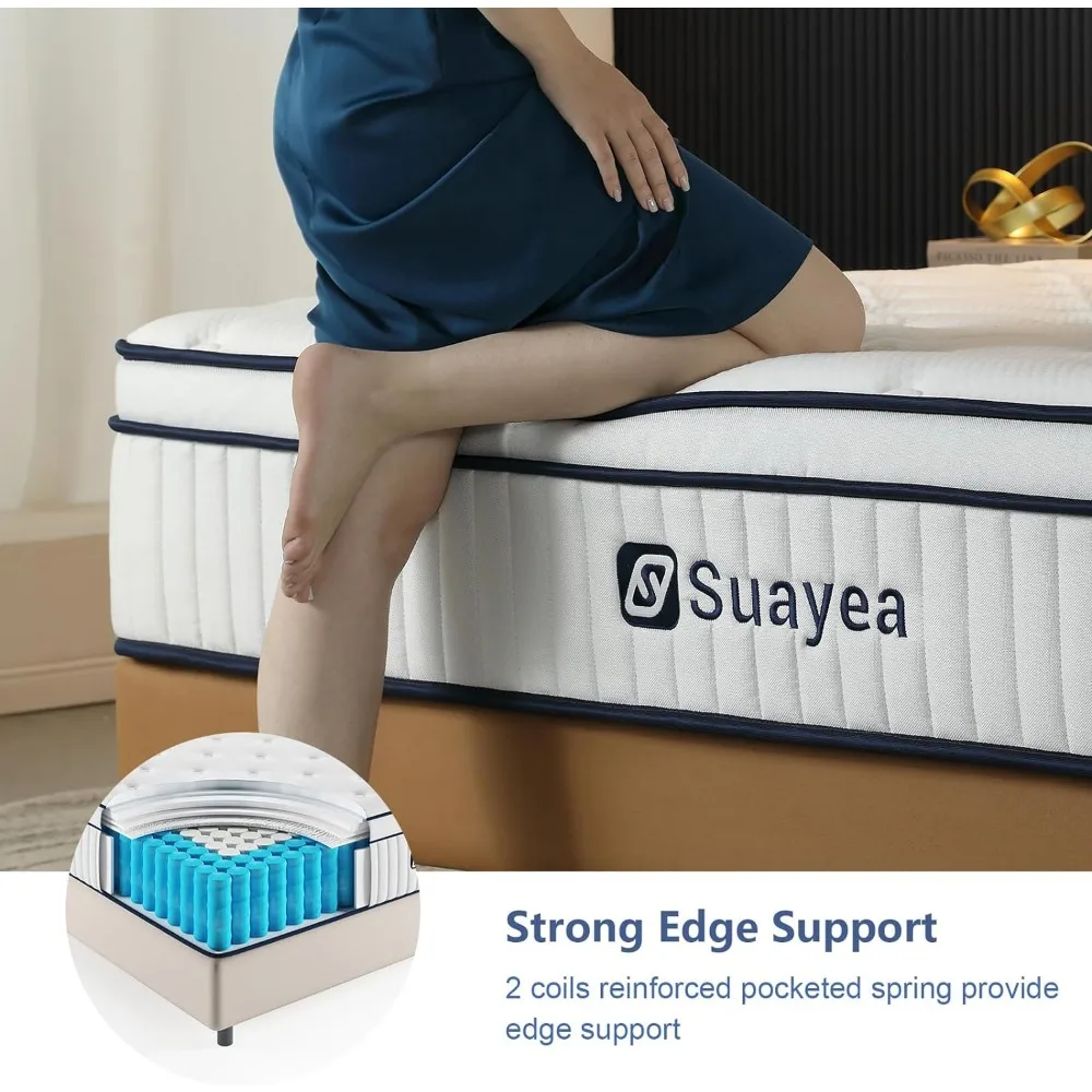 Full Mattress,10 Inch Full Size Mattress in a Box,Hybrid Mattress Medium Firm Matterss with Pocket Spring,Strong Edge Support