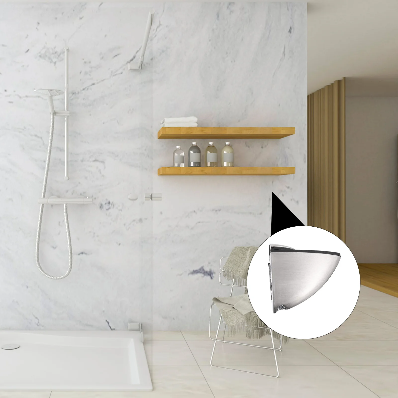 

4Pcs Stainless Steel Shelf Support Brushed Surface Wear Resistant Rust Proof Smooth Finish No Hand Injury for Glass Cabinet