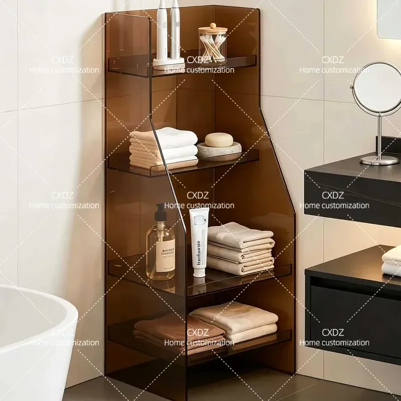 Light Luxury Acrylic Shelf Multi Layer Storage Rack for Green Plants Bathroom Living Room Toilet Floor Standing Bookshelf