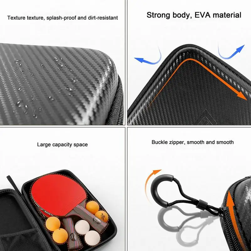 Table tennis sports square bag large capacity layer table tennis racket special EVA carbon fiber grain hard racket bag