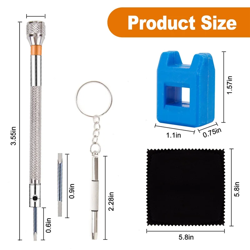 13 Pieces Watch Screwdriver Set-Jewelers Screwdriver Set -with 26 Extra Pieces of Screwdriver Bits Tools for Watchmakers