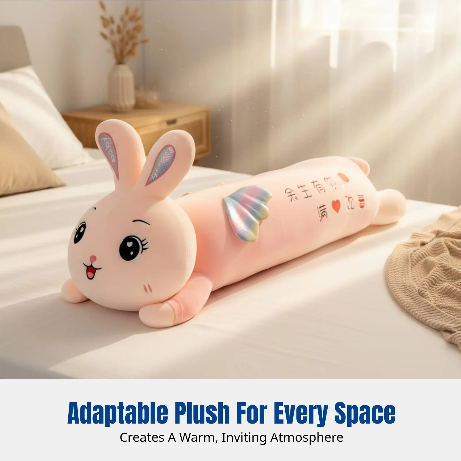 

Long Bunny Plush Pillow, Cute Bunny Stuffed Toy, Side Sleeper Leg Hug Pillow for Girls, Children's Gift