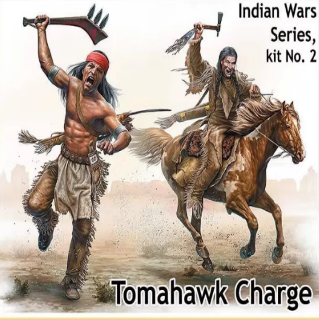 

1/35 Scale Resin Figure Tomahawk Charge Figure Model Kit Statue Unassembled and Unpainted 3D printing toy ﻿