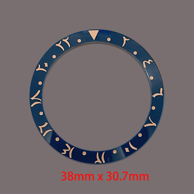 Изогнутое керамическое кольцо безеля для часов 38 мм подходит для SKX007 SRPD SUB, корпус NH35 NH36, механизм, кольцо безеля, ремонтные детали