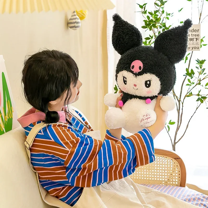 Jouet en peluche Sanurgente Kuromi pour enfants, grande taille, Kawaii, beurre, dessin animé anime, décoration d'intérieur, oreiller mignon, cadeau d'anniversaire et de Noël, 70cm