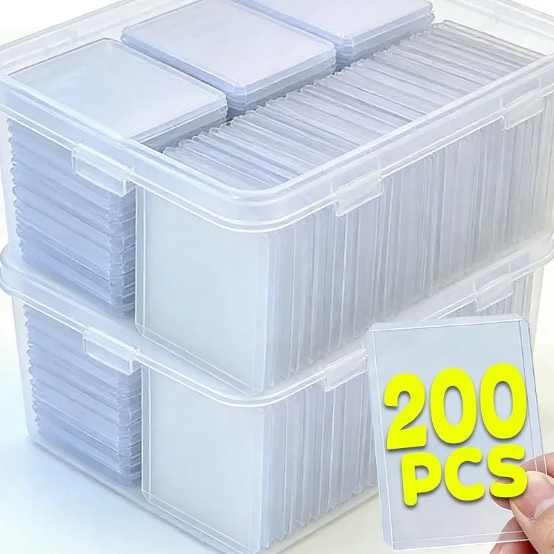 

10/200 шт. 35PT Прозрачные защитные пакеты для карт из ПВХ, жесткие пластиковые чехлы для игровых и коллекционных карт