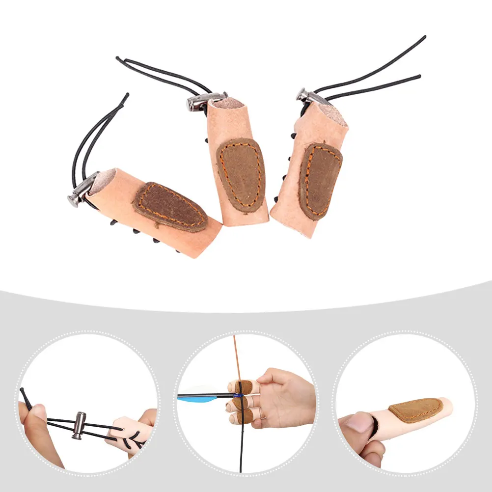 

3 Pcs Hand Guard Gloves Portable Archery Finger for Adjustable Sport Protective