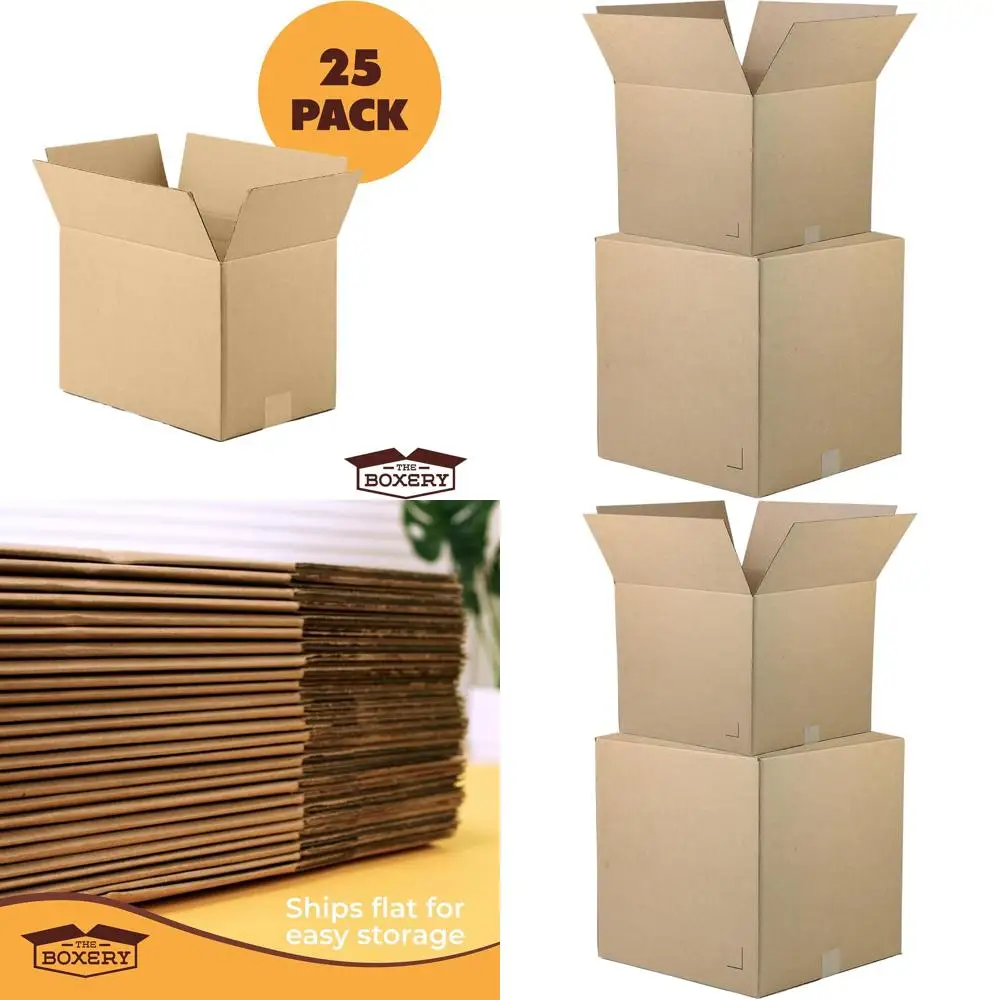 

Набор из 25 коробок из гофрированного картона коричневого цвета, 18x14x12 дюймов, для транспортировки, упаковки и хранения - прочные, экологичные, пригодные для переработки, размер M