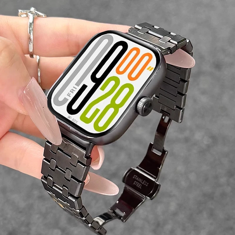 Luxury Stainless Steel Strap For Redmi Watch 5 4 Metal Wristband Bracelet For Xiaomi Mi Band 9 Pro/Mi band 8Pro Watchband Correa