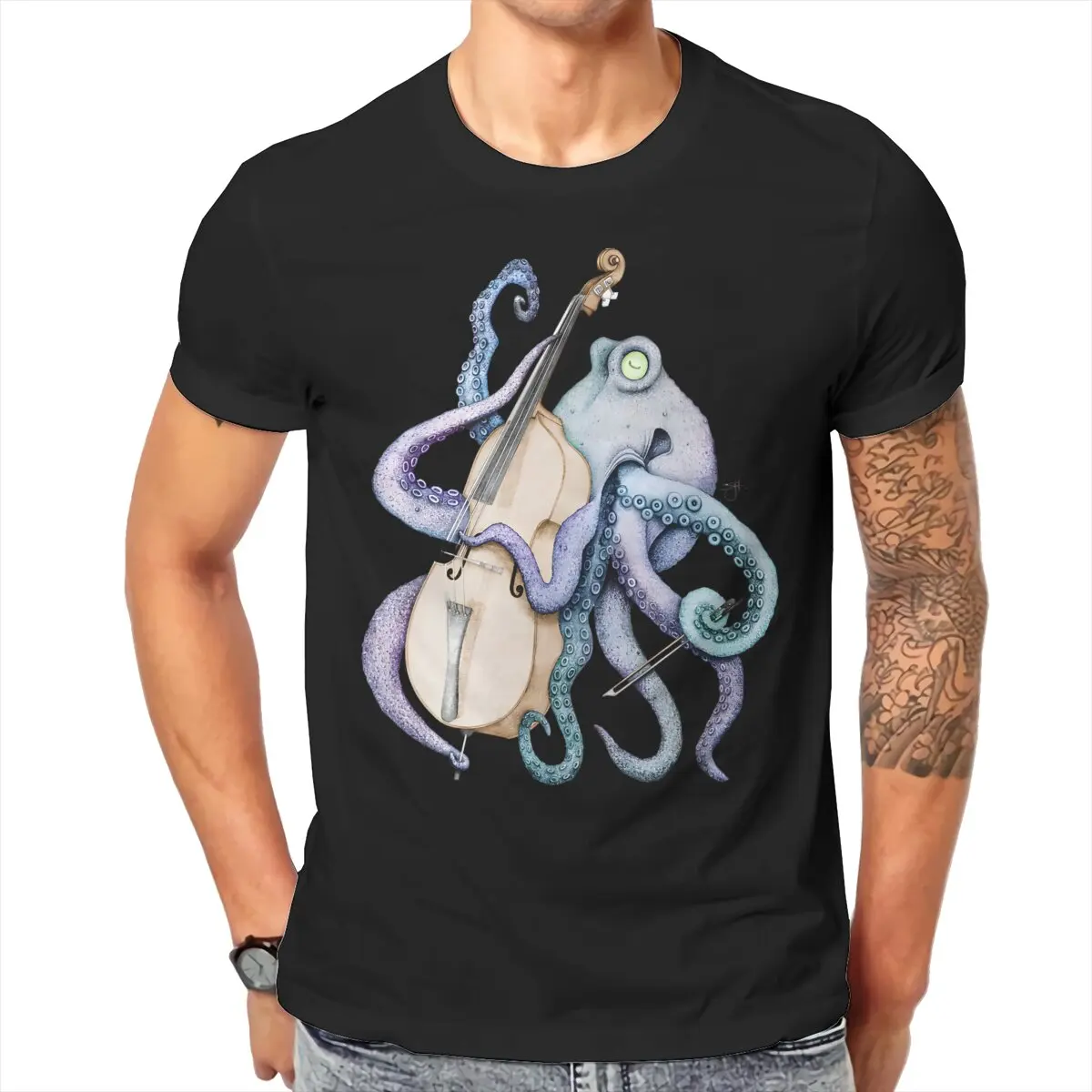 Al's Got The Ocean Blues O Neck TShirt Octopus Fabric Basic T Shirt Man's Tops Fashion Hot Sale