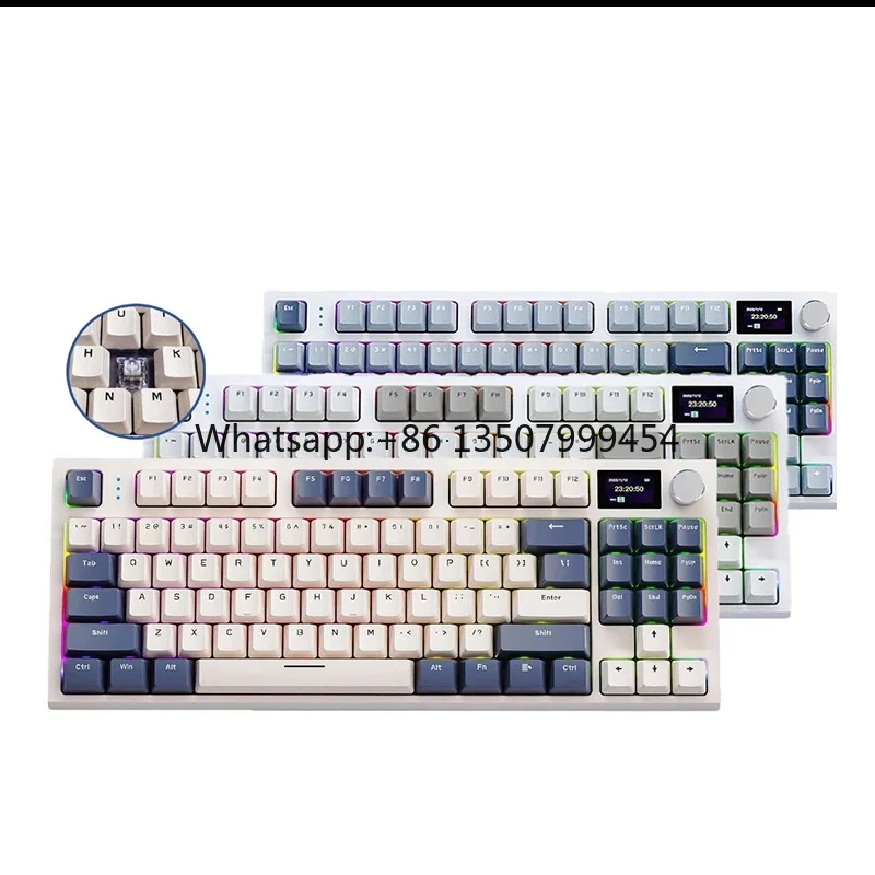 

Attack Shark K86 Wireless RGB Backlit Hot-Swappable Mechanical BT/2.4g Display Volume Rotary Button Games Mechanical Keyboard