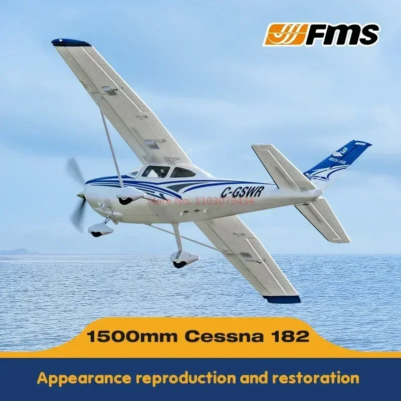 New Fms 1500mm Cessna 182 Trainer Aircraft Electric Remote Control Model Aircraft Fixed Wing Outdoor Performance Rc Airplane