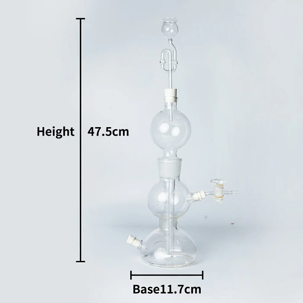 250ml Kipp's Apparatus Gas Generating Device Hydrogen CO2 Generator Heavy-Duty Laboratory Glass Equipment