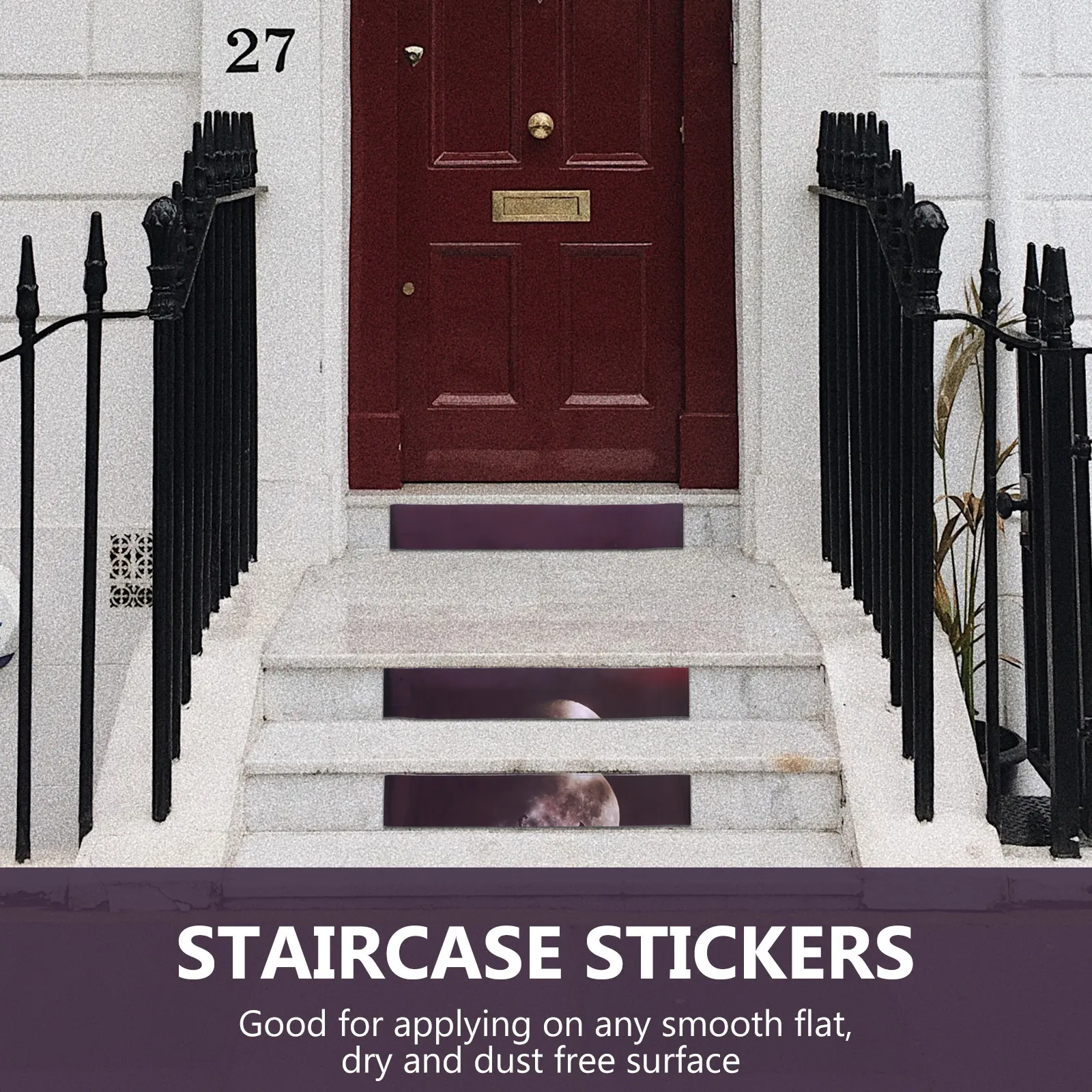 Halloween Decorations Peel and Stick Staircase Sticker Scary Signs Self-adhesive Stickers Carpet for Stairs