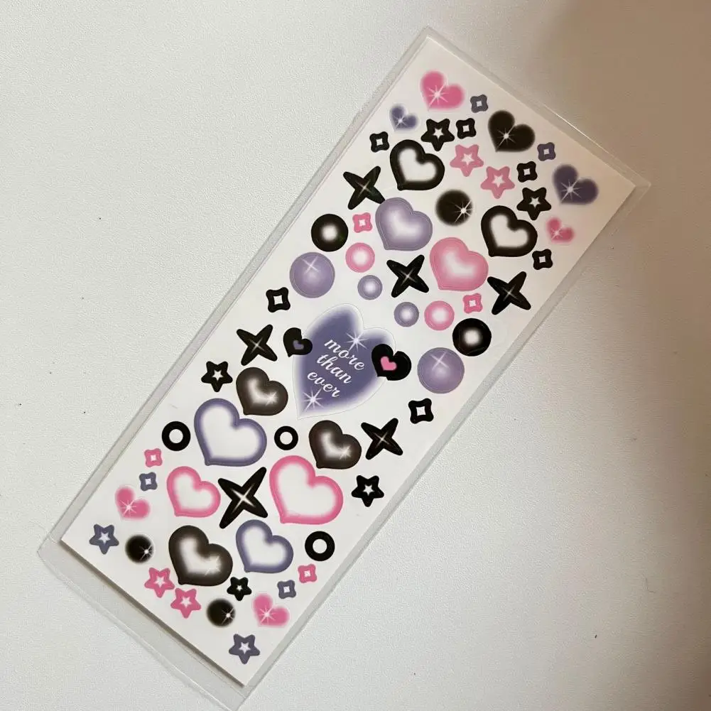 Innovative Scrapbook Sticker Colorfast Removable Fine Print Star Love Heart Shape Photo Sticker  Photocard Sticker Decorative