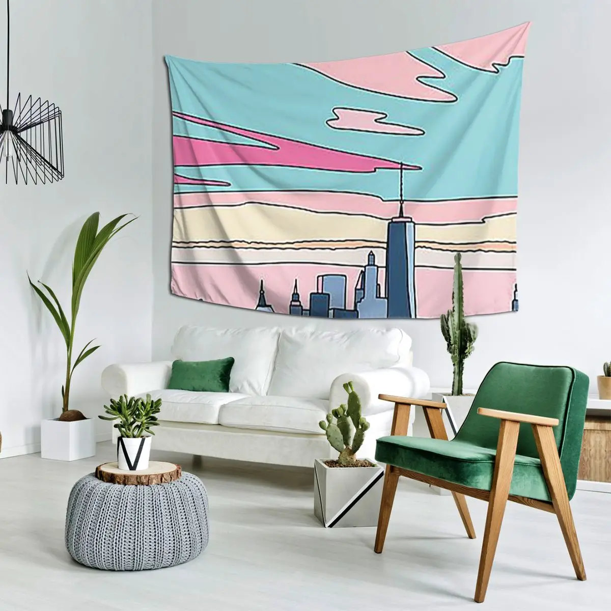 City Sunset By Eleb Tapestry Funny Wall Hanging Aesthetic Home Decoration Tapestries for Living Room Bedroom Dorm Room