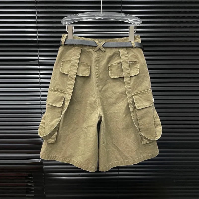 HKSH Women Pants Safari Style Fashion Trendy Shorts Niche Three-Dimensional Pocket Patchwork V-Neck Sleeveless Chic Vest HK24887