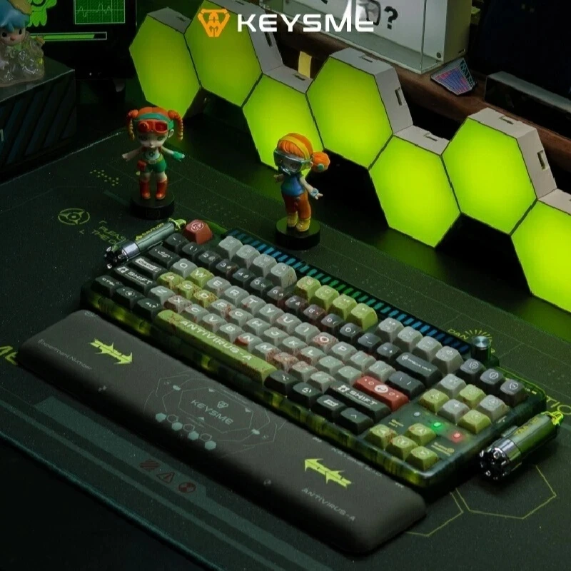 Keysme Lunar01 Customized Mechanical Keyboard Wireless Bluetooth 2.4g Tri-Mode Hot Swap Switch Gasket Structure 87 Keys Laptop