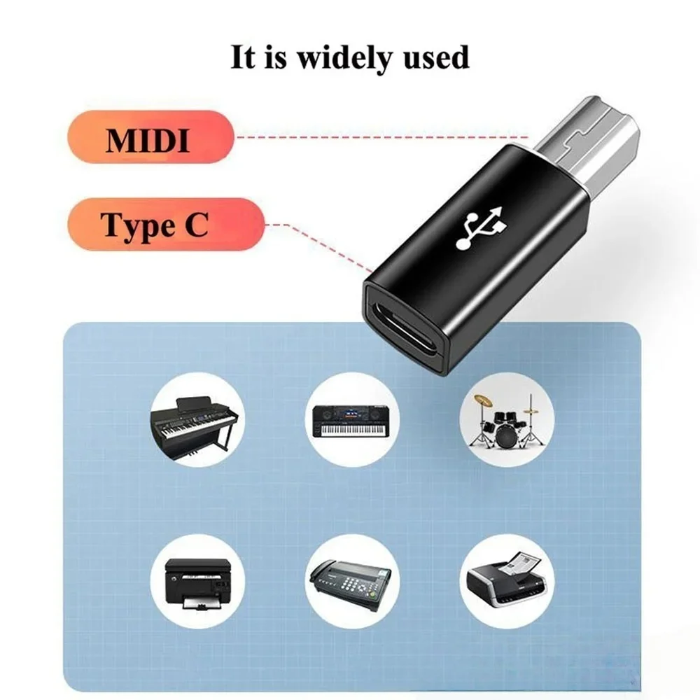 USB B Male to USB Type C Female Adapter For MIDI Controller For HP Canon Lexmark Printer Scanner Copier Data Transfer Converter view 3