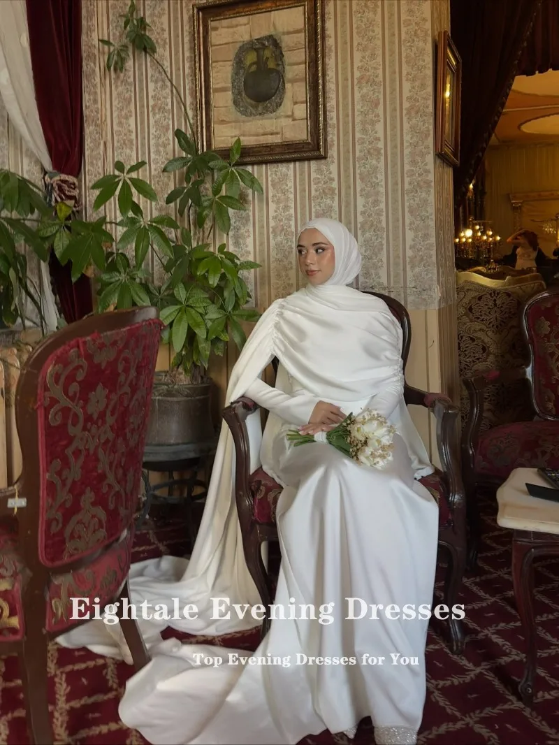 Eightale アラビアのウェディングドレスカスタマイズされたアイボリーマーメイドブライダルガウン長袖フロアレングスイスラム教徒の花嫁パーティードレス
