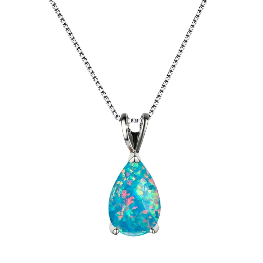 Women's 7-Color Opal Pendant Necklace, Dainty Gift
