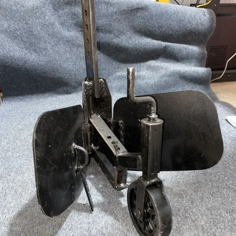 Tiller Attachment with Tail Wheel, Adjustable Width Ditcher Plow for Farm Cultivation