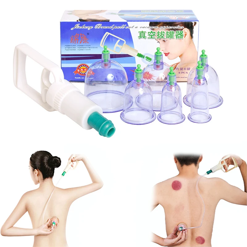 6Pcs Professional Vacuum Cupping Therapy Set Body Massager Suction Cups Chinese Medical Therapy Cans for Massage Health Care