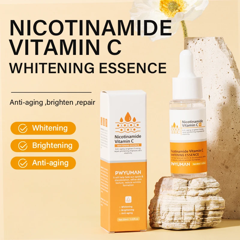 Vitamin C Whitening Freckles Cream Nicotinamide Remove Melasma Fade Dark Spot Melanin Brighten Facial Serum Skin Care Products