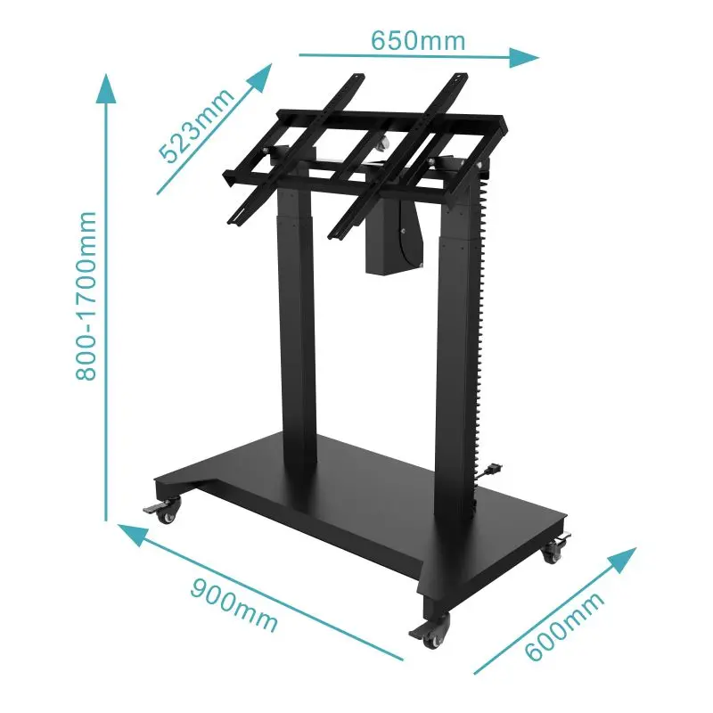 Mecanismo de elevação de TV com tela de 52-84 polegadas Tela motorizada Ângulo móvel universal Inclinação 90 °   Carrinho de TV com altura ajustável