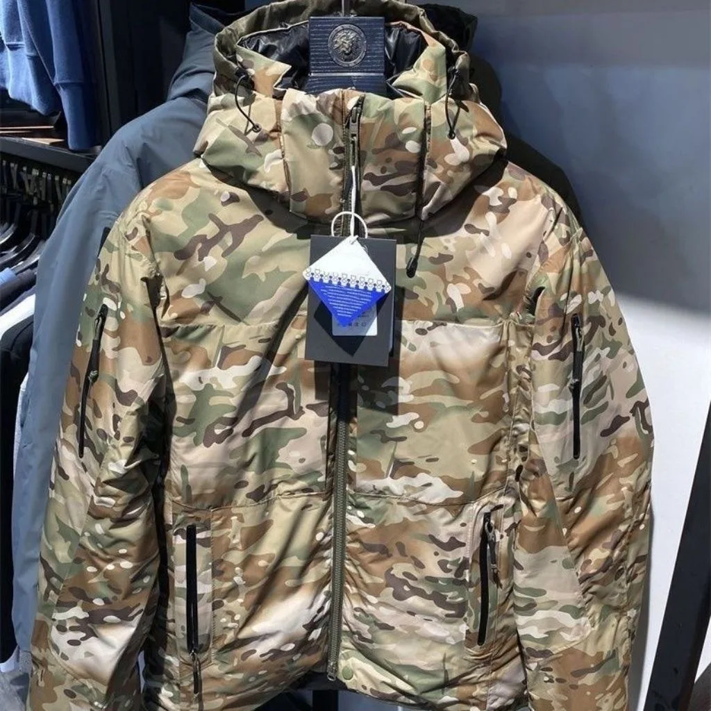 2025 New Camouflage down Cotton Jacket Men Winter Thick Warm Outdoor Cold-resistant Coat Youth Casual Long Sleeve Hooded