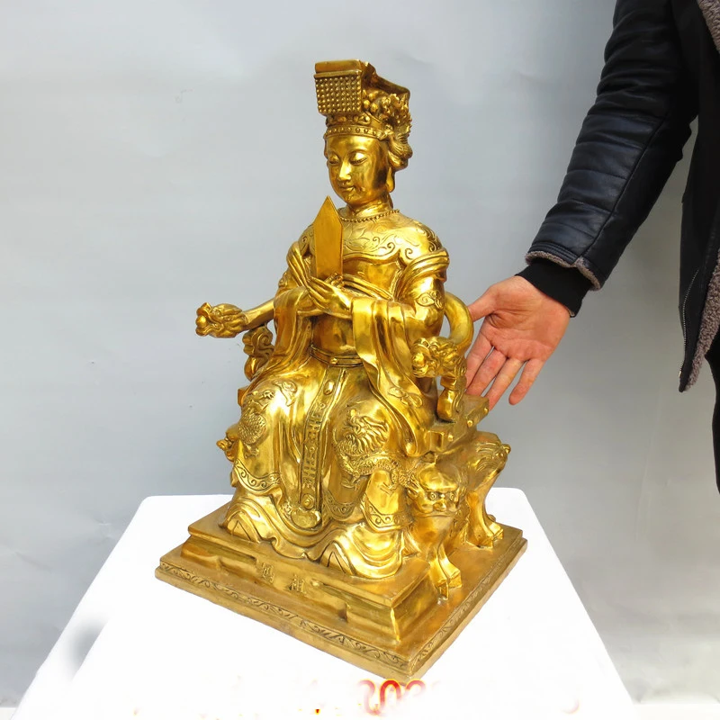 60CM huge Temple HOME Family Safety Protection efficacious Talisman Mazu GUAN YIN GOD Goddess of the Sea Copper FENG SHUI statue