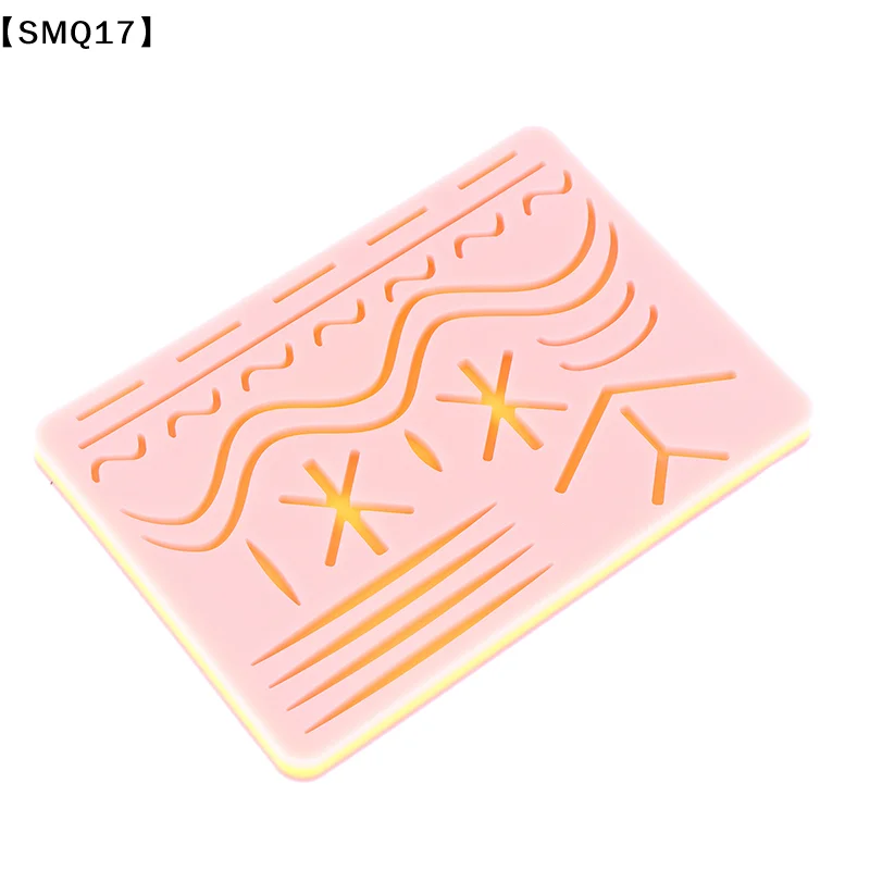 Silicone Suture Practice Pad, Skin Suture Kit Training Model, Surgical Suture Pad, Human Traumatic Skin Model【SMQ】