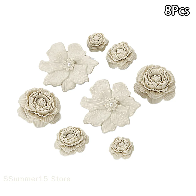 【R】8/17Pcs Summer Fashion Holes Shoe Charms Buckle Accessories Advanced Bouquet Pearl Chain DIY 3D Flowers Shoes Decorations