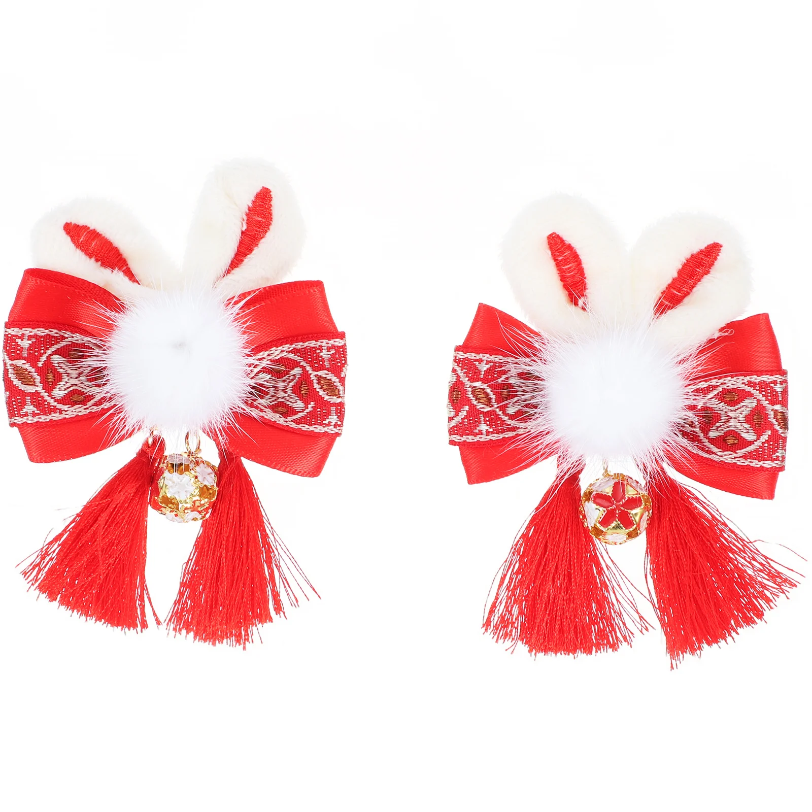 

2 pcs Bunny Hair Clips Fabric Girl Accessories Kids Hair Accessories For Girl Hairpin Rabbit Design For Daily Party