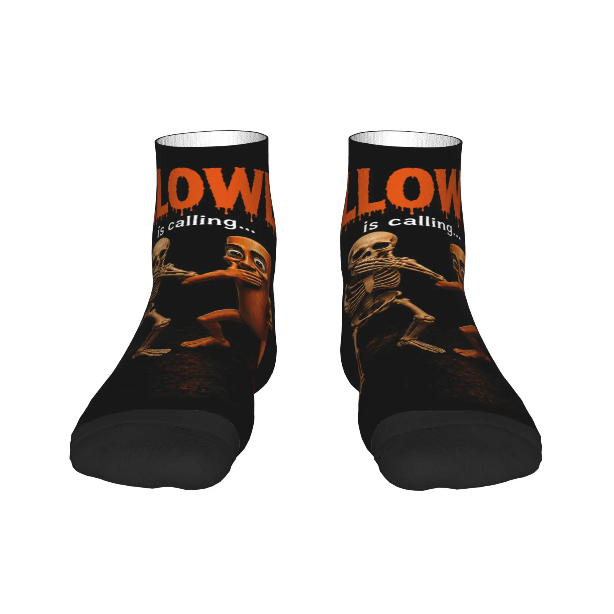 Unisex Men Casual Socks Tung Tung Sahur Skeleton Halloween is Calling Viral Dance Anti-Slip Sock Summer Custom Cycling Socks