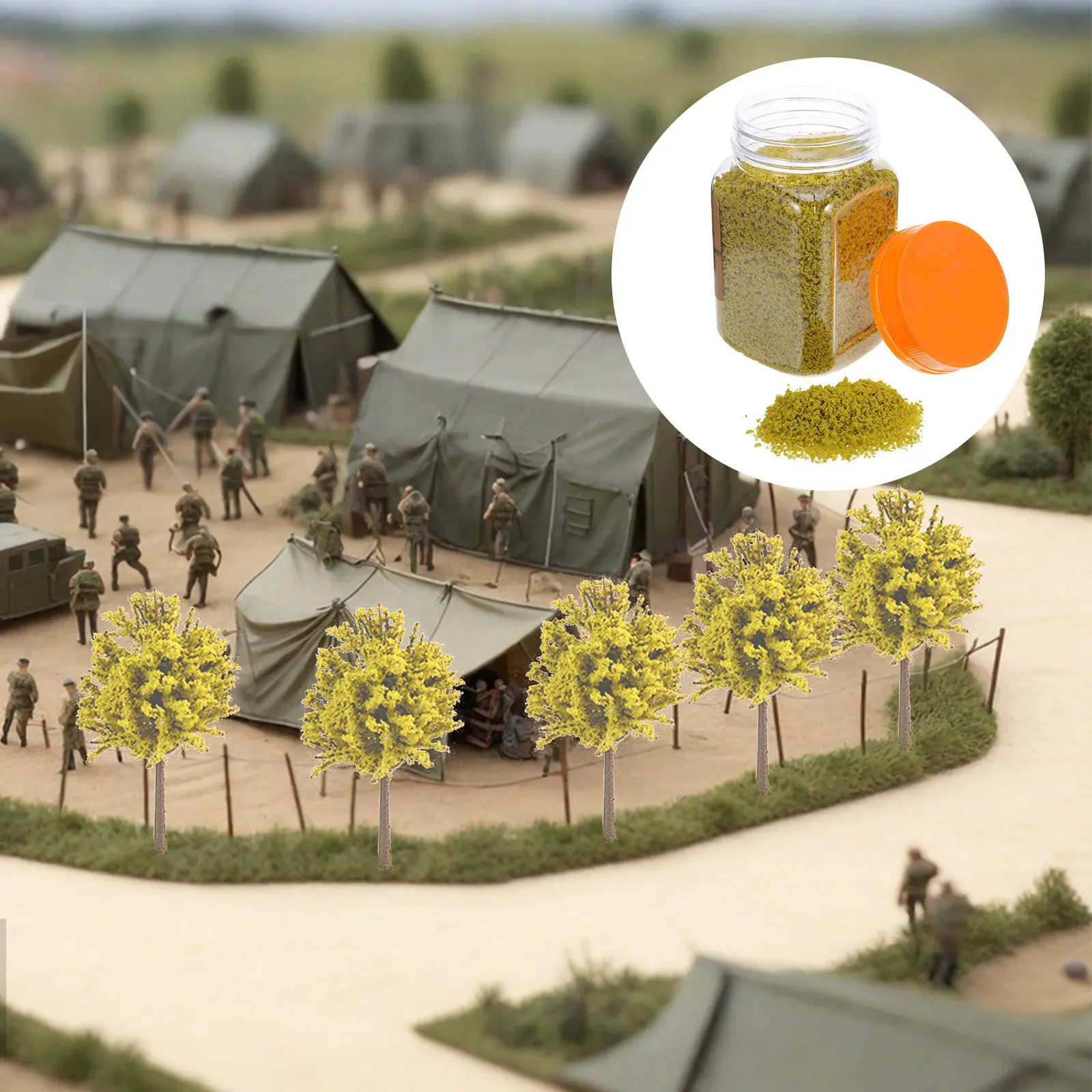 

400Ml Sponge Tree Powder Natural-Looking Terrain for Railway Scene Fairy Garden Architecture Models DIY Scenery Decoration