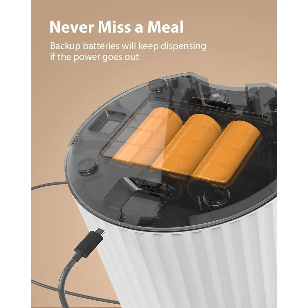 Timed Automatic Cat Feeders - 4L Programable Dry Food Dispenser for Cats and Small Medium Dogs 6 Meals with Desiccant Bag Dual P