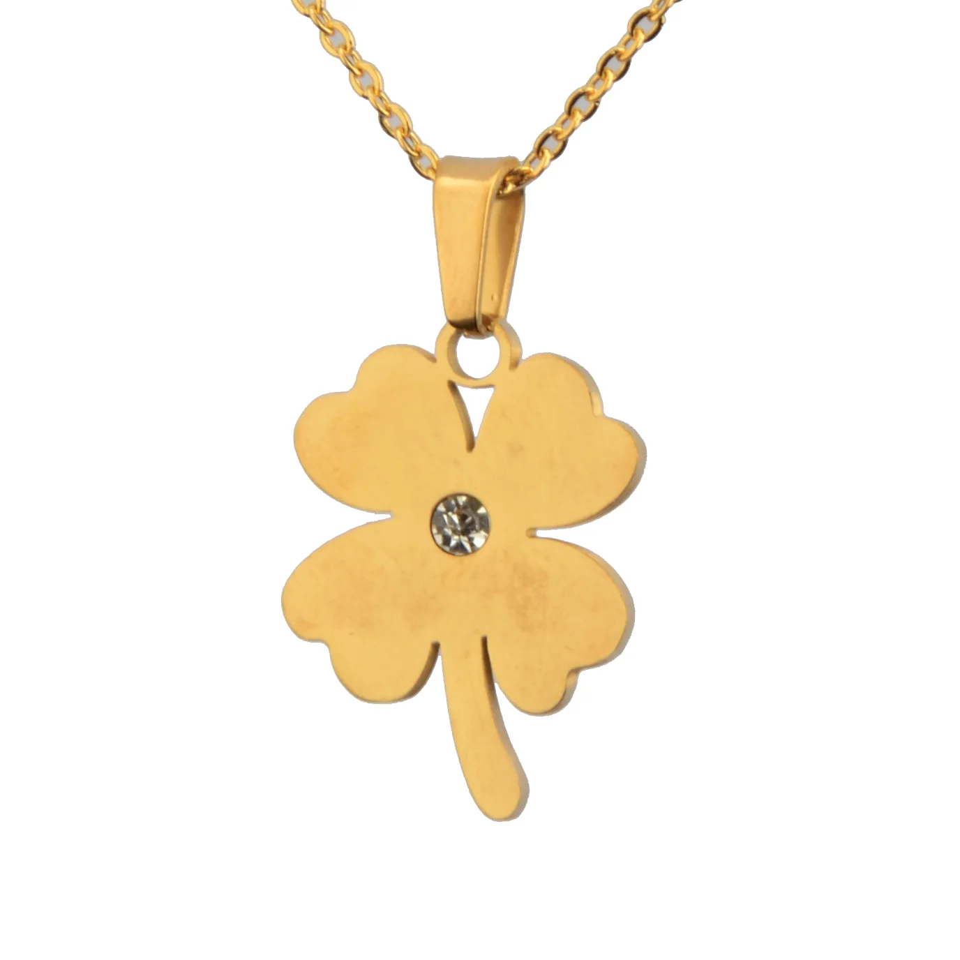 Shamrock Lucky Necklace Three Leaf Heart Trinity Knot Irish St Patrick Symbol Charm Stainless Steel Religious Amulet