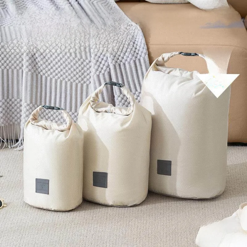 

Portable Travel Clothing Storage Bag Handheld Suitcase Organizer Compression Bag for down Jacket Roll-Up Opening Polyester
