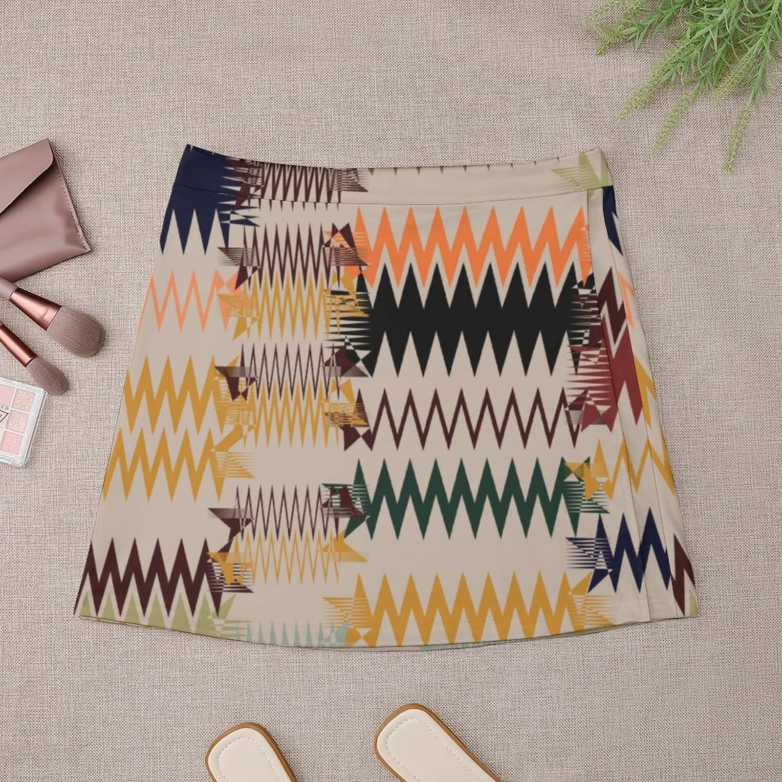 Rok Mini Linier Rok celana pendek pakaian musim panas mode Jepang