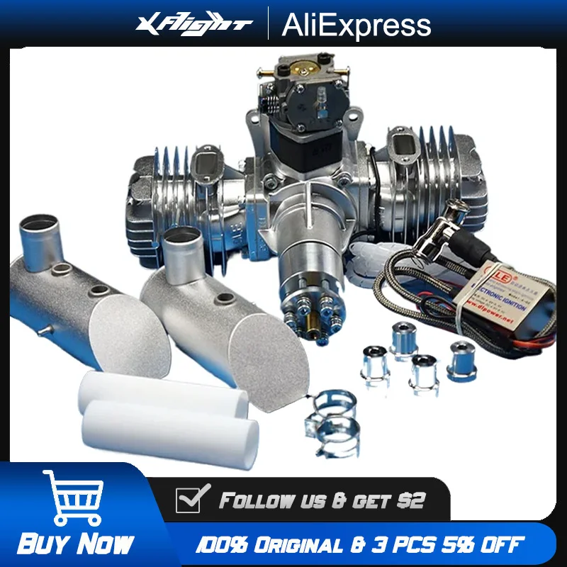 

DLE111 RC газовый двигатель 111cc двухцилиндровый 2-тактный боковой выхлоп с воздушным охлаждением, ручной запуск, большая масштабная модель, мощность самолета