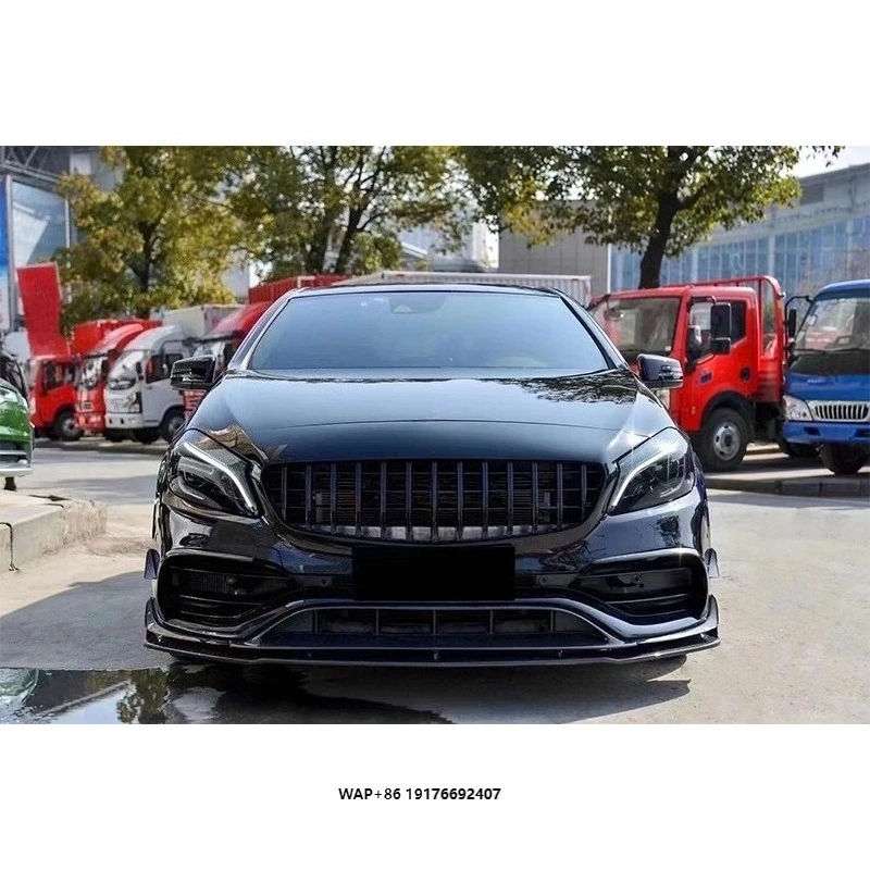 B Style Runde Carbon Fiber Body Kit A-Class W176 2012- Upgrade Front Lip Side Skirts Rear Diffuser Tuyere All New