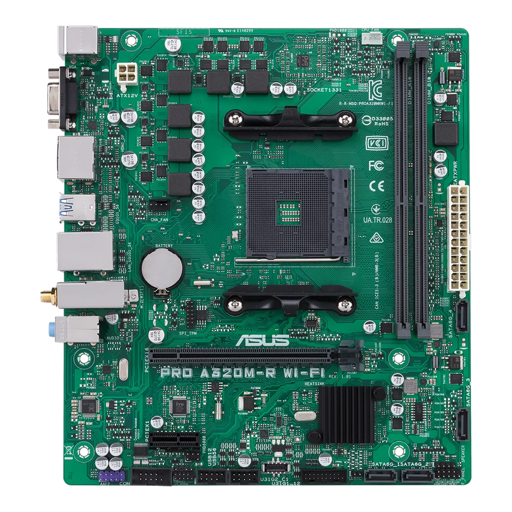 ASUA A320 Motherboard PRO A320M-R WI-FI Socket AM4 support Ryzen 5 5600 5700 PRO 1200 4300G  220GE cpu DDR4 32GB Micro ATX