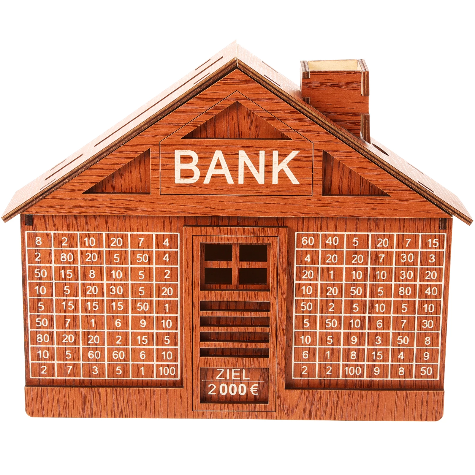 

Wooden Money House Shaped Cash Coin Piggy Bank Wooden Adult Piggy Bank Jars 2000€ Savings Goal Bedroom Living Room Office Decor
