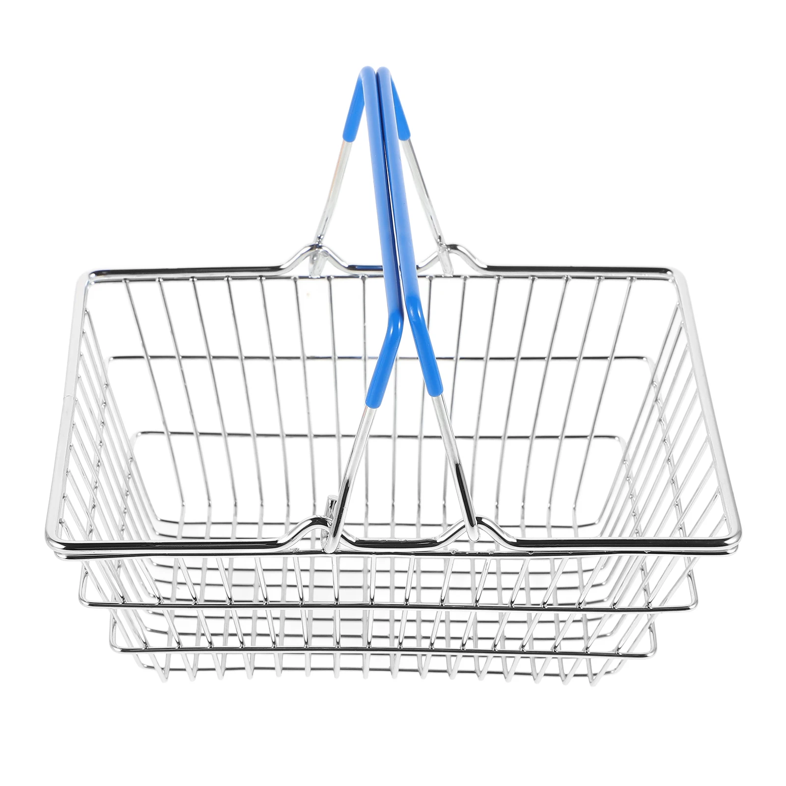 

Play Mini Shopping Basket Toys Home Decorations Wire Blue Kids Metal Cart Child