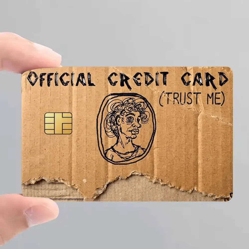 Funny Trust Me Torn Paper Bank Credit Cards Bus Pass Stickers Cool Decoration Waterproof 4PCS Card view 3